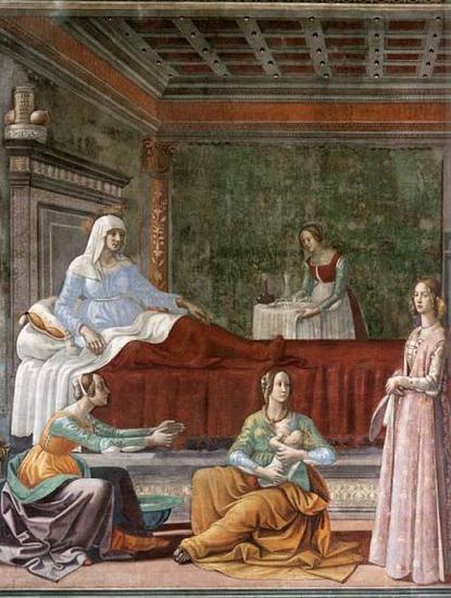 GHIRLANDAIO, Domenico Detail of Birth of St John the Baptist Sweden oil painting art